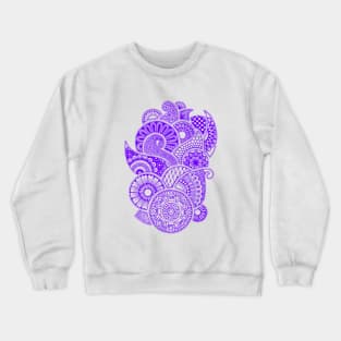 Abstract Mandala design (purple on white) Crewneck Sweatshirt